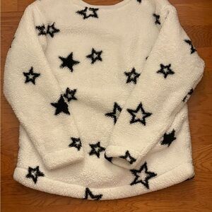 LOFT White and Black Star Sweater